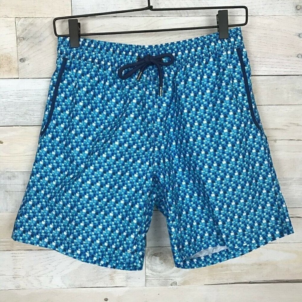 Mr Swim Mens Swim Trunks Blue White Small